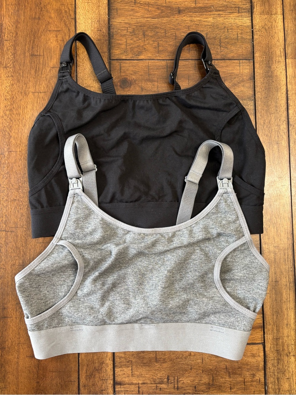 Everyday Comfort Nursing Bras - Black & Heather Gray